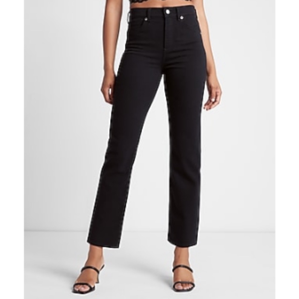 Express High Waisted Black Straight
Ankle Jeans
